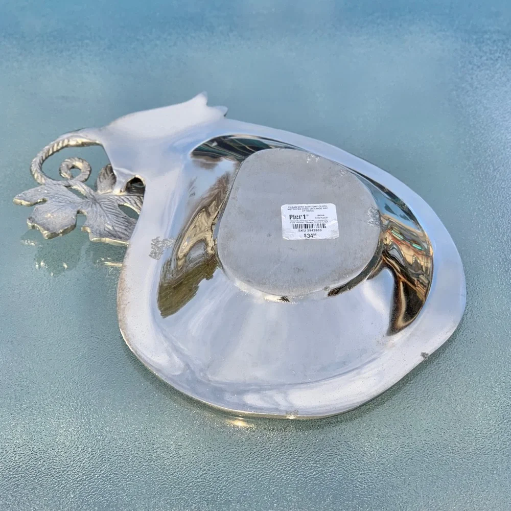 Pier 1 Eggplant Metal Serving Bowl Platter